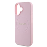 Apple iPhone 16 Kılıf Guess Orjinal Lisanslı M-safe Şarj Özellikli Yazı Logolu Grained Kapak
