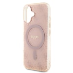 Apple iPhone 16 Kılıf Guess Orjinal Lisanslı M-safe Şarj Özellikli IML Baskılı Klasik Logolu 4G Desenli Kapak