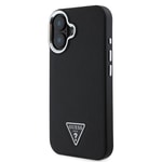 Apple iPhone 16 Kılıf Guess Orjinal Lisanslı M-safe Şarj Özellikli Grained Triangle Kapak