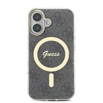 Apple iPhone 16 Kılıf Guess Orjinal Lisanslı M-safe Şarj Özellikli Yazı Logolu 4G Desenli Kapak