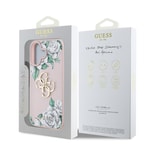 Apple iPhone 16 Kılıf Guess Orjinal Lisanslı Gül Baskılı Büyük Metal Logo Dizaynlı Kapak