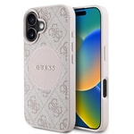 Apple iPhone 16 Kılıf Guess Orjinal Lisanslı M-safe Şarj Özellikli Yazı Logolu Circle Classic Kapak