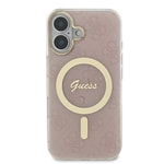 Apple iPhone 16 Kılıf Guess Orjinal Lisanslı M-safe Şarj Özellikli Yazı Logolu 4G Desenli Kapak