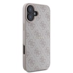 Apple iPhone 16 Kılıf Guess Orjinal Lisanslı M-safe Şarj Özellikli 4G Desenli Yazı Logolu Kapak