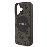 Apple iPhone 16 Kılıf Guess Orjinal Lisanslı M-safe Şarj Özellikli Yazı Logolu Circle Classic Kapak