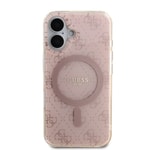 Apple iPhone 16 Kılıf Guess Orjinal Lisanslı M-safe Şarj Özellikli IML Baskılı Klasik Logolu 4G Desenli Kapak
