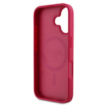 Apple iPhone 16 Kılıf Guess Orjinal Lisanslı M-safe Şarj Özellikli Taneli Çiçek Tasarımlı Metal Yazı Logolu Kapak