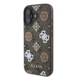 Apple iPhone 16 Kılıf Guess Orjinal Lisanslı M-safe Şarj Özellikli 4G Desenli Yazı Logolu Peony Kapak