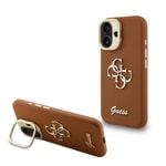 Apple iPhone 16 Kılıf Guess Orjinal Lisanslı Grained Yazı Logolu Kamera Standlı Kapak