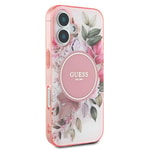 Apple iPhone 16 Kılıf Guess Orjinal Lisanslı M-safe Şarj Özellikli IML Baskılı Yazı Logolu Flower Tonal Circle Kapak