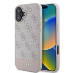 Apple iPhone 16 Kılıf Guess Orjinal Lisanslı PU Deri Şerit Logo Dizaynlı Kapak