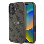 Apple iPhone 16 Kılıf Guess Orjinal Lisanslı M-safe Şarj Özellikli 4G Desenli Yazı Logolu Kapak