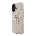 Apple iPhone 16 Kılıf Guess Orjinal Lisanslı PU Deri Bilek Askı İpli Metal Büyük 4G ve Yazı Logolu Kapak