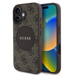 Apple iPhone 16 Kılıf Guess Orjinal Lisanslı M-safe Şarj Özellikli Yazı Logolu Circle Classic Kapak
