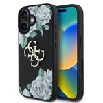Apple iPhone 16 Kılıf Guess Orjinal Lisanslı Gül Baskılı Büyük Metal Logo Dizaynlı Kapak