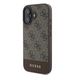 Apple iPhone 16 Kılıf Guess Orjinal Lisanslı M-safe Şarj Özellikli Taneli Çiçek Tasarımlı Metal Yazı Logolu Kapak