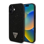 Apple iPhone 16 Kılıf Guess Orjinal Lisanslı Taşlı Arka Yüzey Üçgen Logolu Kapak
