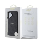 Apple iPhone 16 Kılıf Guess Orjinal Lisanslı M-safe Şarj Özellikli 4G Desenli Yazı Logolu Kapak