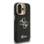 Apple iPhone 16 Kılıf Guess Orjinal Lisanslı Grained Yazı Logolu Kamera Standlı Kapak