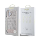 Apple iPhone 16 Kılıf Guess Orjinal Lisanslı M-safe Şarj Özellikli PU Deri Şerit Logo Dizaynlı Kapak