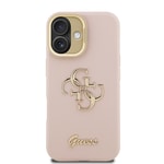 Apple iPhone 16 Kılıf Guess Orjinal Lisanslı Grained Yazı Logolu Kamera Standlı Kapak