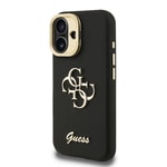 Apple iPhone 16 Kılıf Guess Orjinal Lisanslı Grained Yazı Logolu Kamera Standlı Kapak
