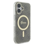 Apple iPhone 16 Kılıf Guess Orjinal Lisanslı M-safe Şarj Özellikli Yazı Logolu 4G Desenli Kapak