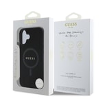Apple iPhone 16 Kılıf Guess Orjinal Lisanslı M-safe Şarj Özellikli Yazı Logolu Saffiano Classic Kapak