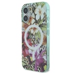 Apple iPhone 16 Kılıf Guess Orjinal Lisanslı M-safe Şarj Özellikli IML Baskılı Jungle Ring Kapak