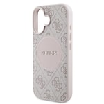 Apple iPhone 16 Kılıf Guess Orjinal Lisanslı M-safe Şarj Özellikli Yazı Logolu Circle Classic Kapak