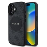 Apple iPhone 16 Kılıf Guess Orjinal Lisanslı M-safe Şarj Özellikli Yazı Logolu Circle Classic Kapak