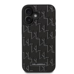 Apple iPhone 16 Kılıf Karl Lagerfeld Orjinal Lisanslı M-safe Şarj Özellikli KL Yazılı Hot Stamp Kapak