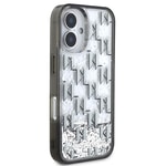 Apple iPhone 16 Kılıf Karl Lagerfeld Orjinal Lisanslı Simli KL Yazılı Monogram Gradient Kapak