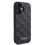 Apple iPhone 16 Kılıf Karl Lagerfeld Orjinal Lisanslı M-safe Şarj Özellikli KL Yazılı Hot Stamp Kapak