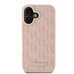 Apple iPhone 16 Kılıf Karl Lagerfeld Orjinal Lisanslı M-safe Şarj Özellikli KL Yazılı Hot Stamp Kapak