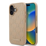 Apple iPhone 16 Kılıf Karl Lagerfeld Orjinal Lisanslı M-safe Şarj Özellikli KL Yazılı Hot Stamp Kapak