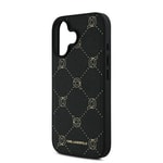 Apple iPhone 16 Kılıf Karl Lagerfeld Orjinal Lisanslı M-safe Şarj Özellikli PU Deri Karl Heads Desenli Klasik Logolu Kapak