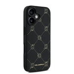 Apple iPhone 16 Kılıf Karl Lagerfeld Orjinal Lisanslı M-safe Şarj Özellikli PU Deri Karl Heads Desenli Klasik Logolu Kapak