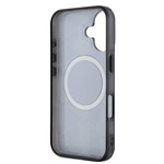 Apple iPhone 16 Kılıf Lacoste Orjinal Lisanslı M-safe Şarj Özellikli IML Baskılı Gümüş Timsah Logolu Monogram Kapak