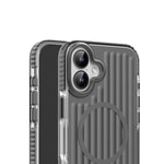 Apple iPhone 16 Kılıf M-safe Şarj Özellikli Oyuklu Tasarım Mutural Bumpy Clear Kapak