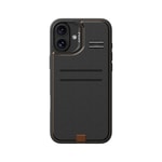 Apple iPhone 16 Kılıf M-safe Şarj Özellikli Raptic Slim Wallet Serisi Deri Görünümlü Kartlıklı Standlı Kapak