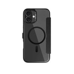 Apple iPhone 16 Kılıf M-safe Şarj Özellikli Vegan Deri Tasarımlı Şeffaf Arka Yüzey Kartlıklı Raptic Urban Folio Serisi Kapak