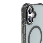 Apple iPhone 16 Kılıf M-safe Şarj Özellikli Taşlı ve Simli Tasarım Mutural Blink Kapak
