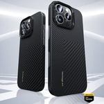 Apple iPhone 16 Kılıf M-safe Şarj Özellikli Karbon Fiber Benks Montage ArmorAir Kevlar Kapak
