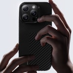 Apple iPhone 16 Kılıf M-safe Şarj Özellikli Karbon Fiber Benks Montage ArmorAir Kevlar Kapak
