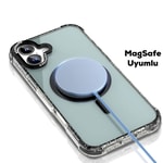 Apple iPhone 16 Kılıf M-safe Şarj Özellikli Taşlı ve Simli Tasarım Mutural Blink Kapak