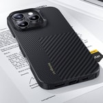 Apple iPhone 16 Kılıf M-safe Şarj Özellikli Karbon Fiber Benks Montage ArmorAir Kevlar Kapak