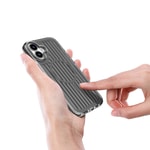 Apple iPhone 16 Kılıf M-safe Şarj Özellikli Oyuklu Tasarım Mutural Bumpy Clear Kapak
