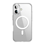 Apple iPhone 16 Kılıf M-safe Şarj Özellikli Transparan Sert PC Wlons Pita Kapak