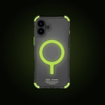 Apple iPhone 16 Kılıf M-safe Şarj Özellikli Şeffaf Airbag Tasarımlı Skinarma Saido Nightglow Kapak